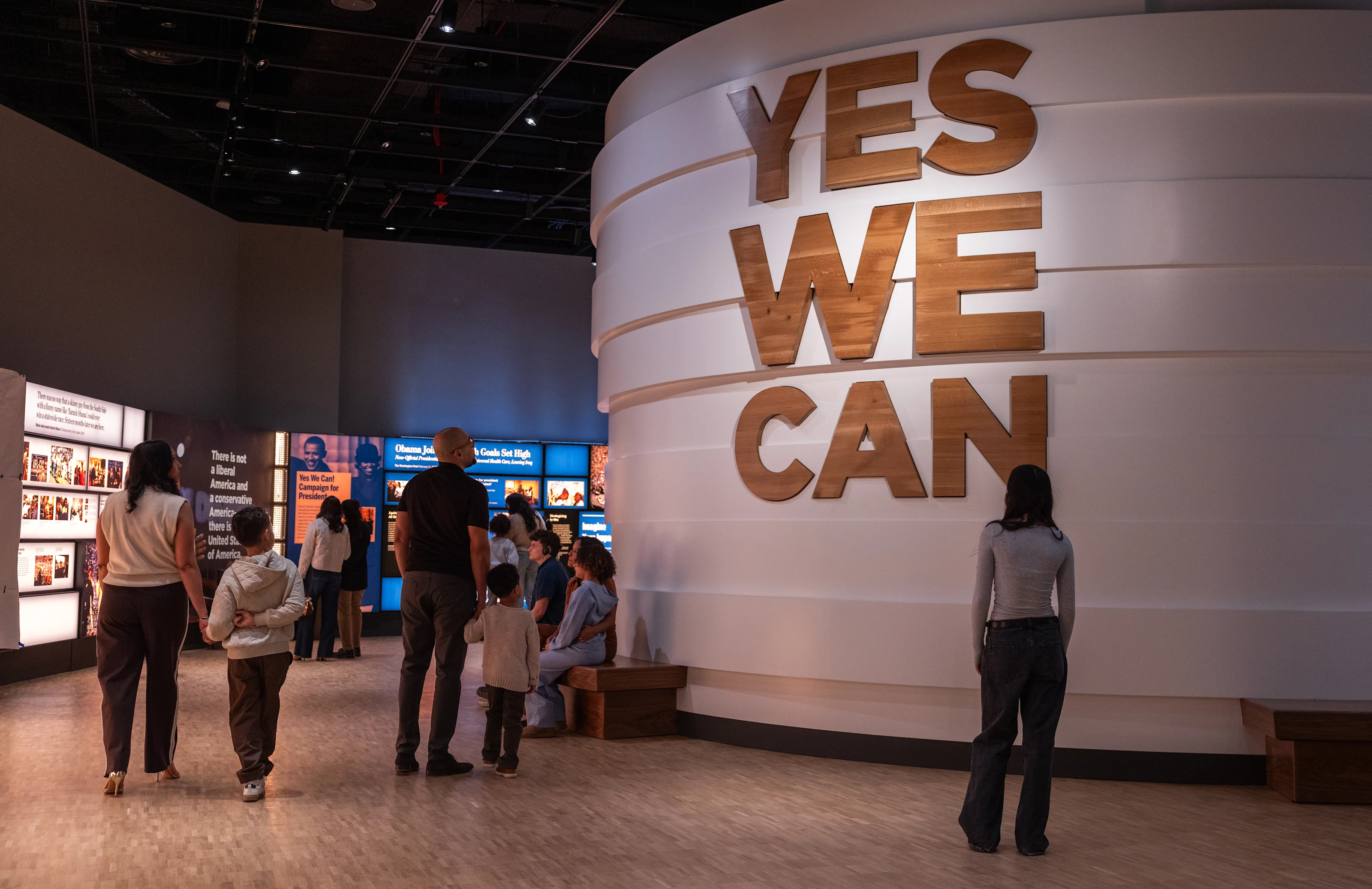 Inside the Obama Presidential Center museum — immersive exhibition spaces